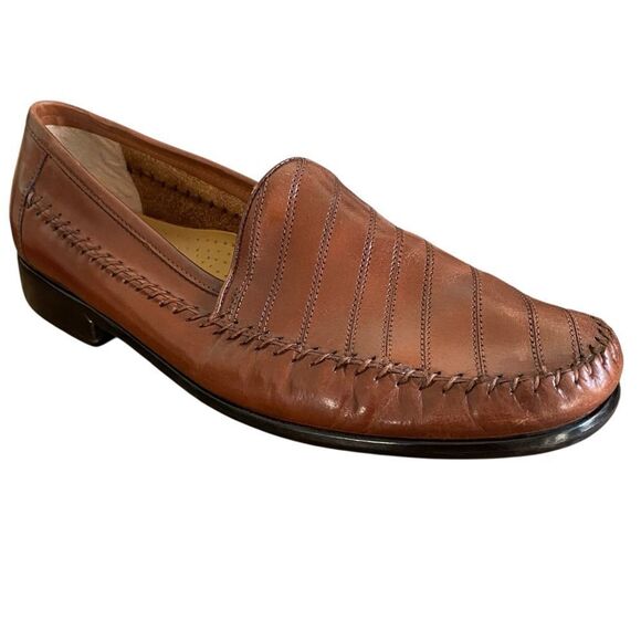 Men\'s Giorgio Brutini Cognac Brown Slip-on Leather  Loafers Size 10D main image 10